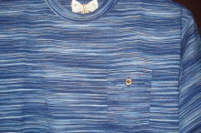 FR�@IndigoBorderPoketT-Shirt